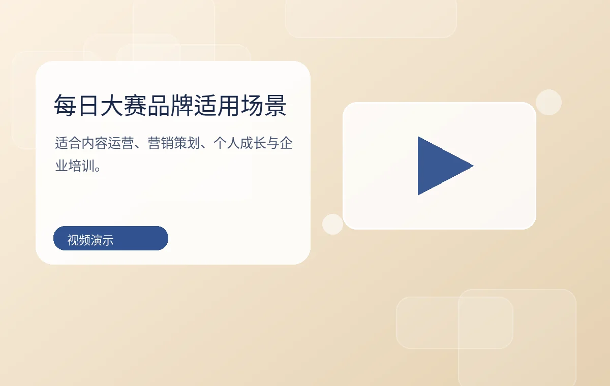 每日大赛品牌适用场景生活视频卡片