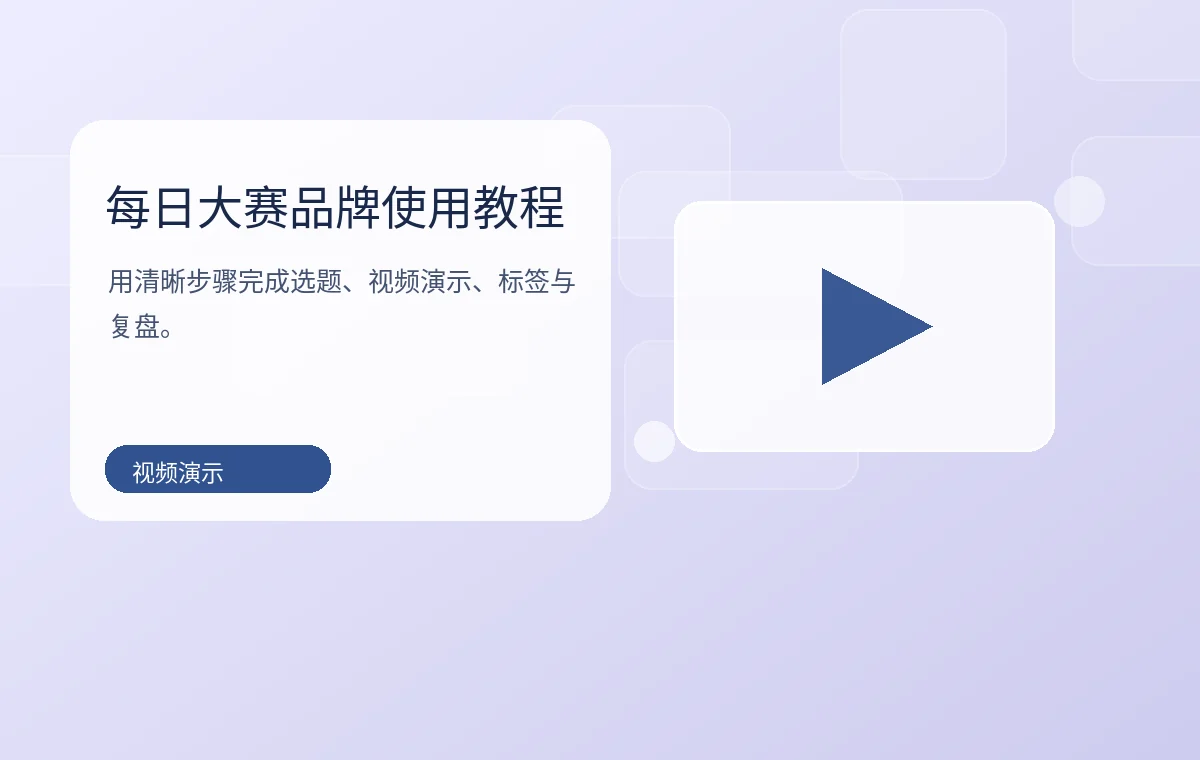 每日大赛品牌使用教程视频卡片